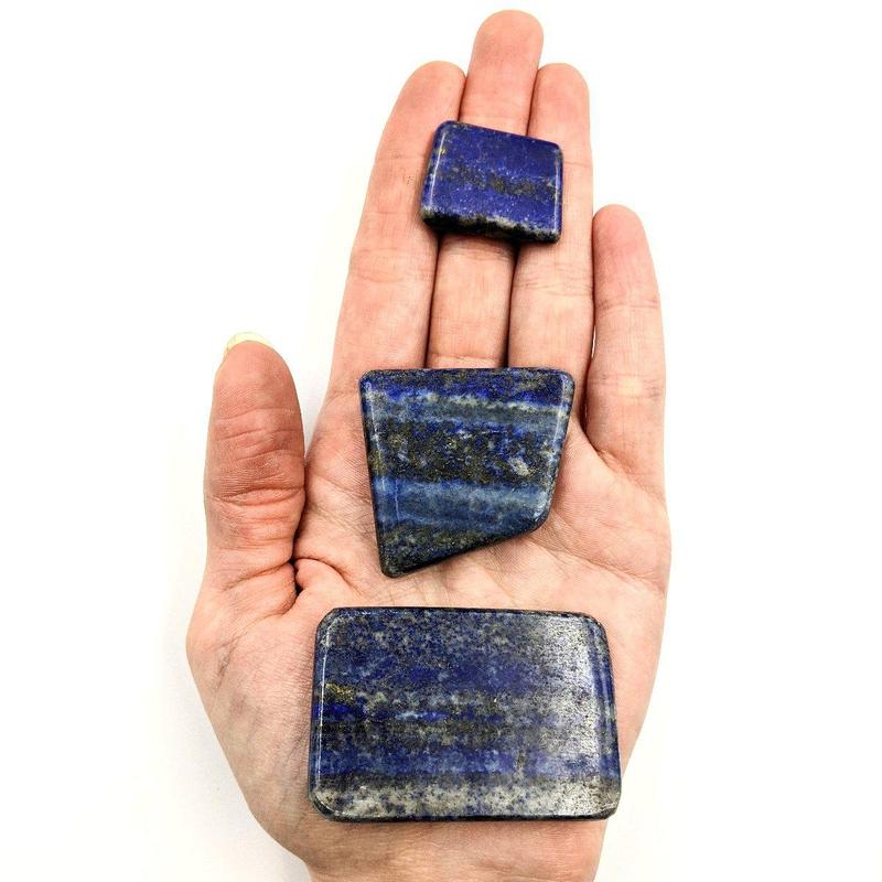 Lapis Lazuli Flat Palm Stones || Truth, Communication || Pakistan-Nature's Treasures