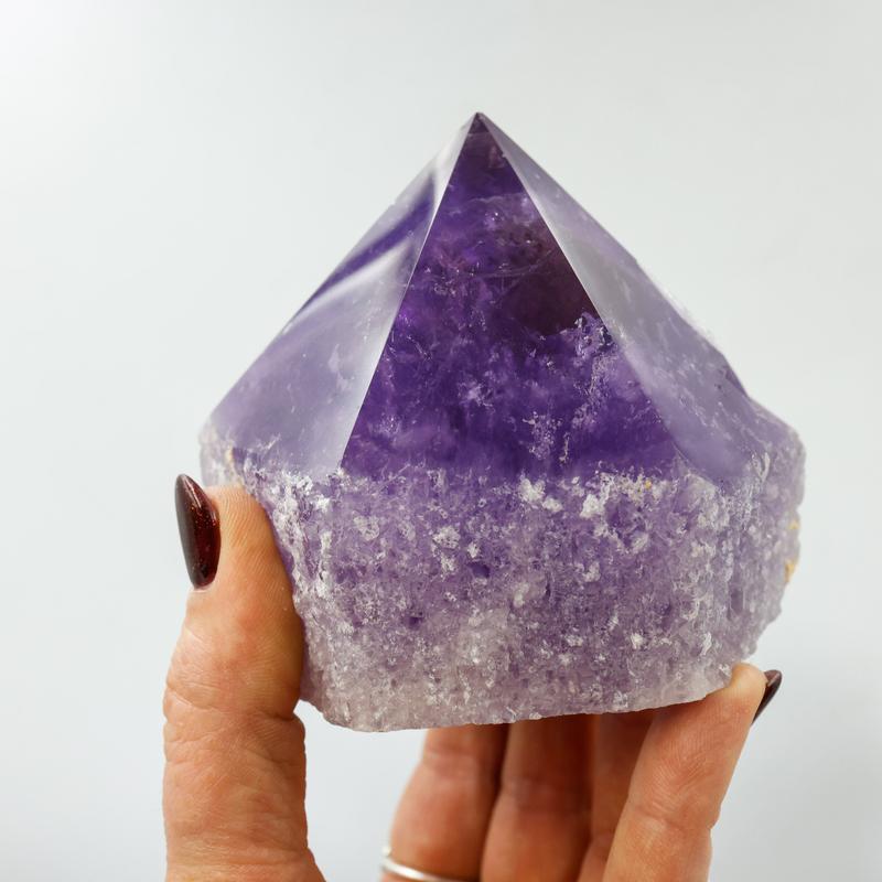 Large Half Polished Amethyst Cut Base Points-Nature's Treasures