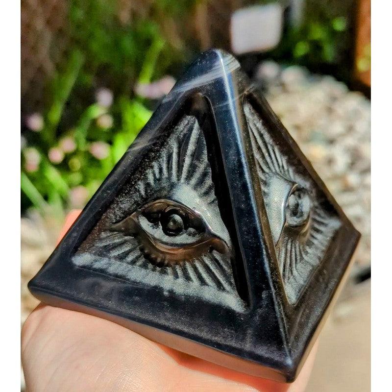 Large Obsidian Pyramid Eye of Protection
