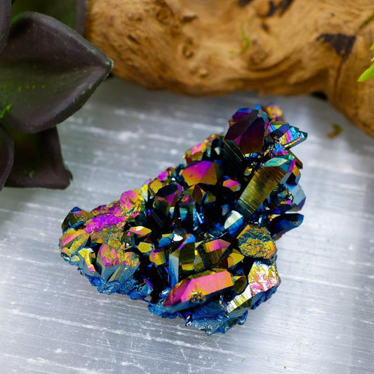Large Rainbow Titanium Aura Quartz Clusters || Trunk Show-Nature's Treasures