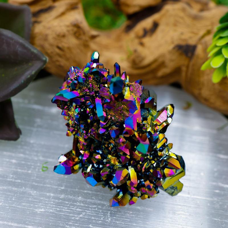 Large Rainbow Titanium Aura Quartz Clusters || Trunk Show-Nature's Treasures