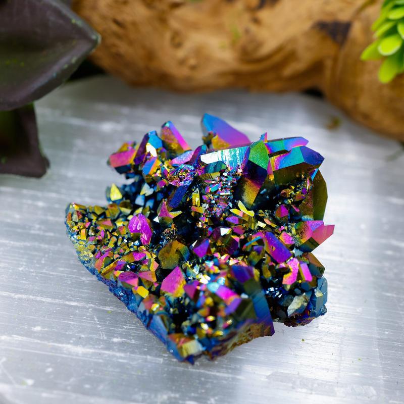 Large Rainbow Titanium Aura Quartz Clusters || Trunk Show-Nature's Treasures