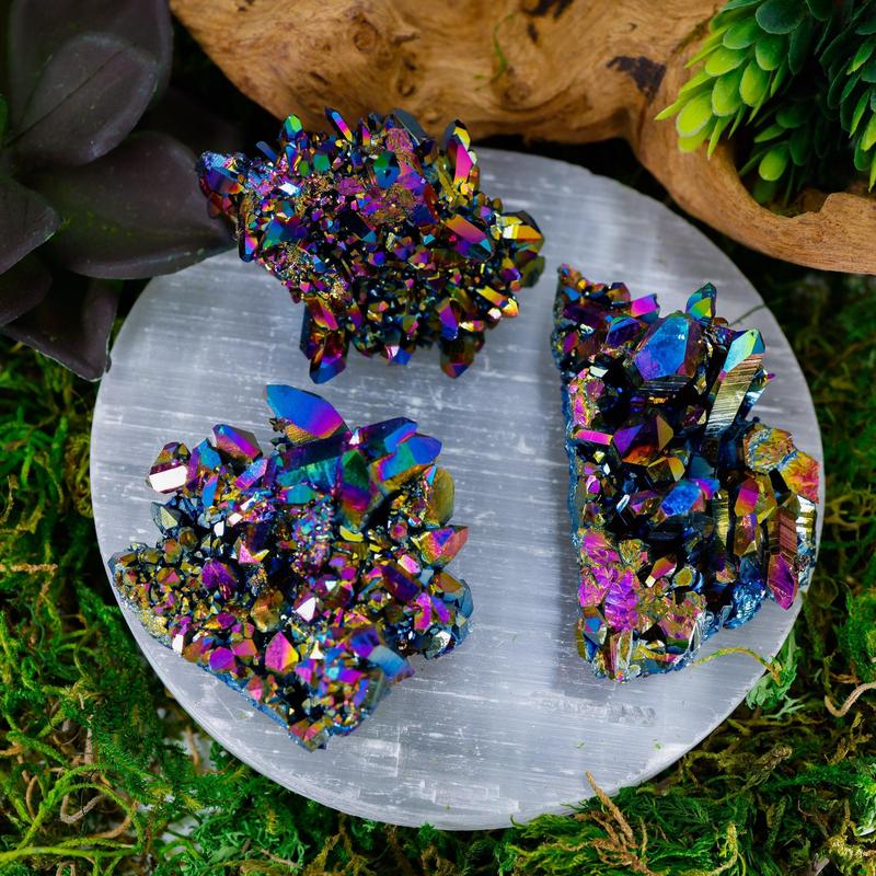 Large Rainbow Titanium Aura Quartz Clusters || Trunk Show-Nature's Treasures