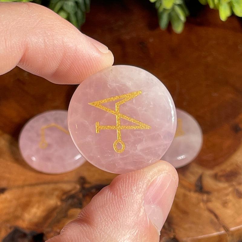 Lazier Etched Archangel Sigil Symbol Stone Set| Healers, Beginners-Nature's Treasures