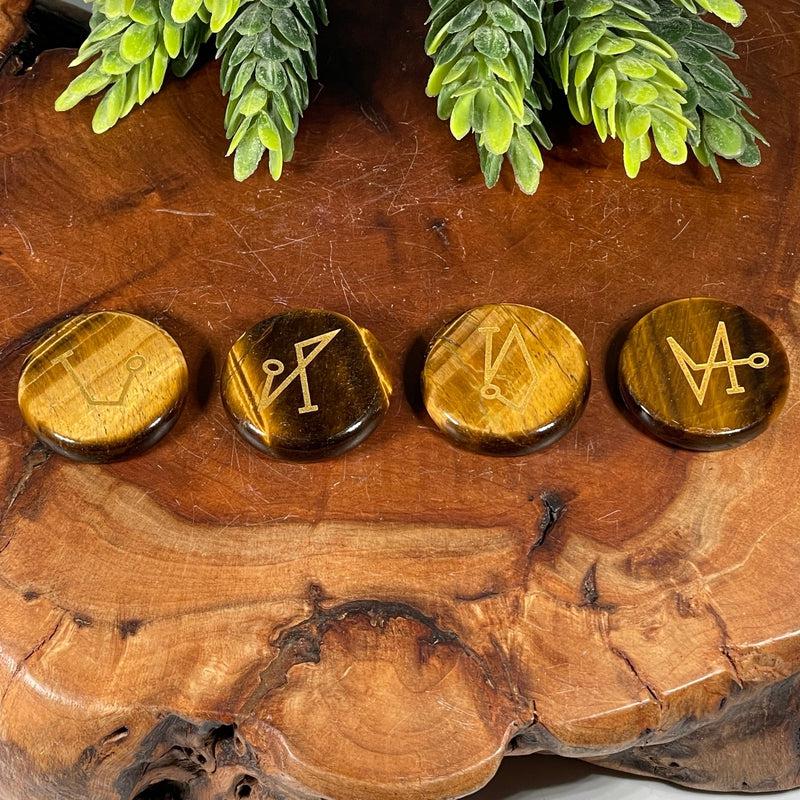 Lazier Etched Archangel Sigil Symbol Stone Set| Healers, Beginners-Nature's Treasures