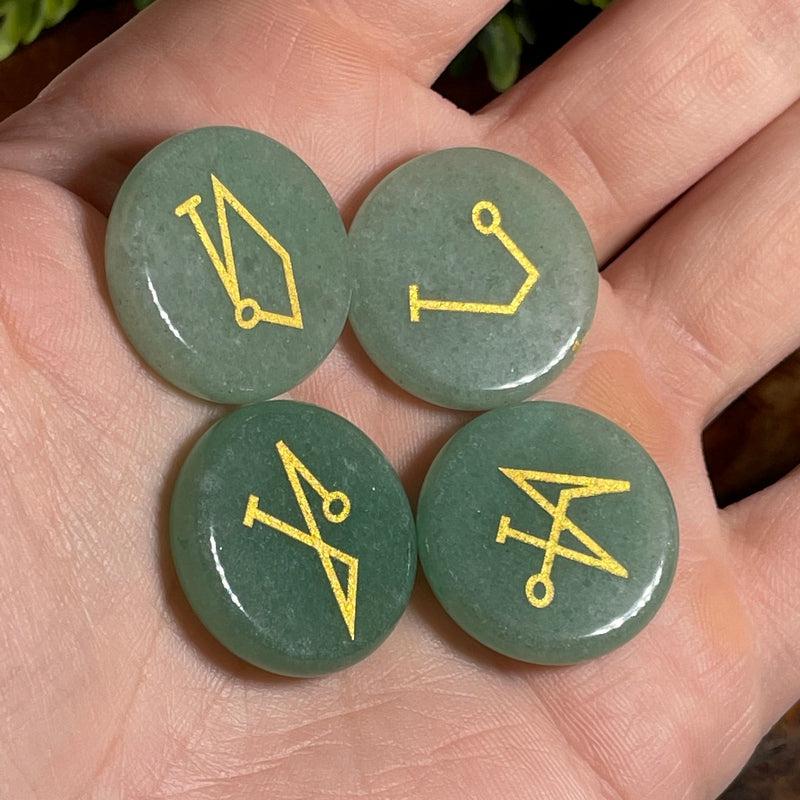 Lazier Etched Archangel Sigil Symbol Stone Set| Healers, Beginners-Nature's Treasures