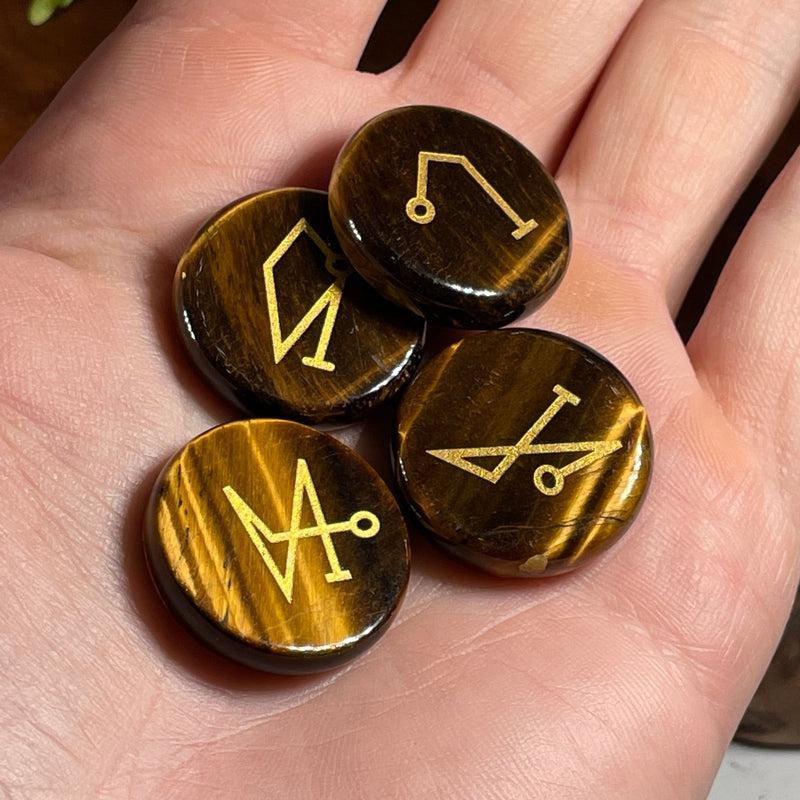 Lazier Etched Archangel Sigil Symbol Stone Set| Healers, Beginners-Nature's Treasures