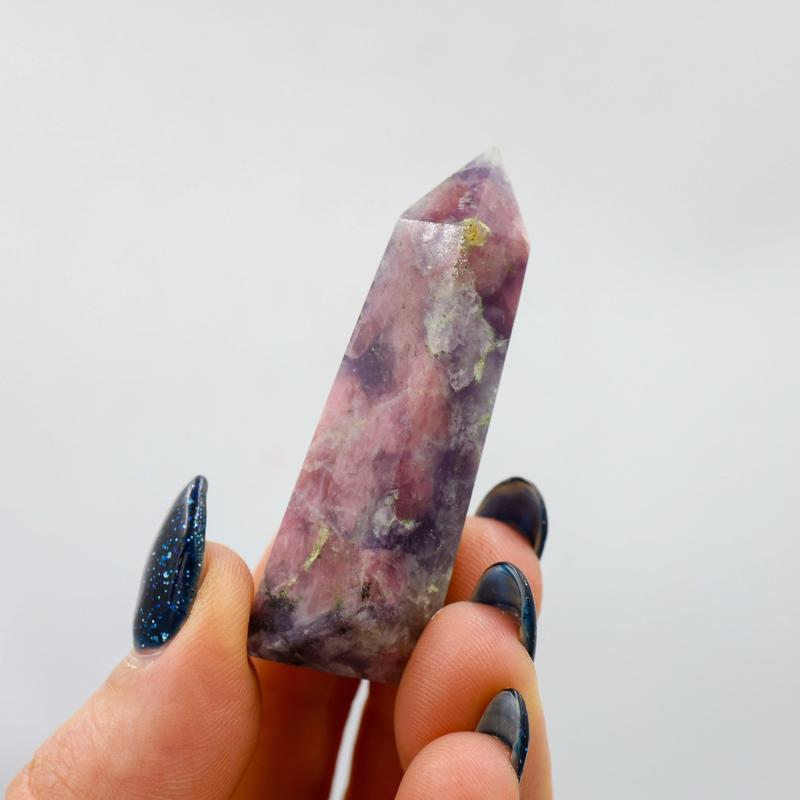 Lepidolite In Tourmaline Tower Points || Unicorn Stone-Nature's Treasures
