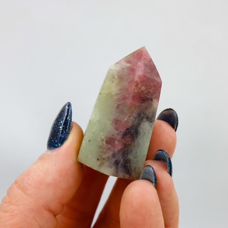 Lepidolite In Tourmaline Tower Points || Unicorn Stone-Nature's Treasures