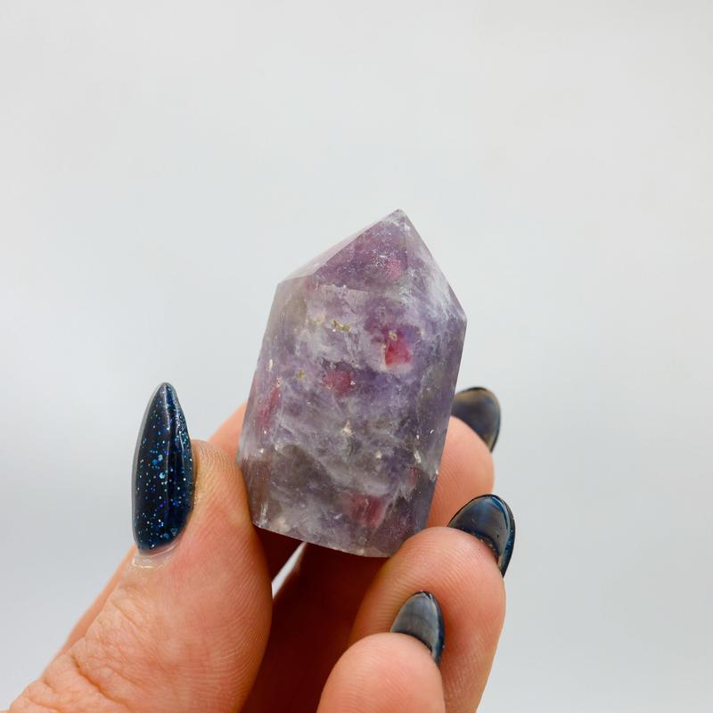 Lepidolite In Tourmaline Tower Points || Unicorn Stone-Nature's Treasures