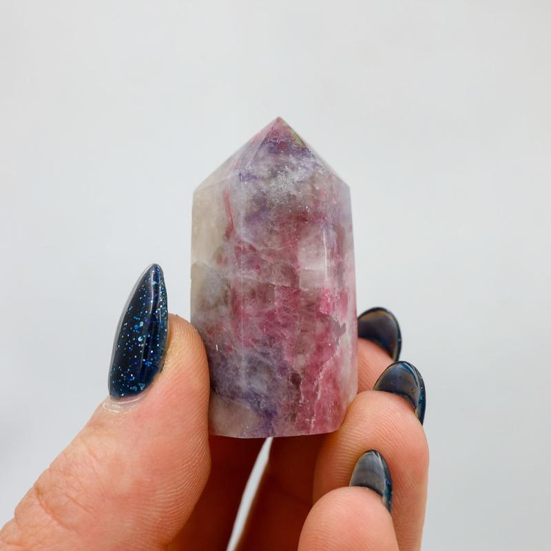 Lepidolite In Tourmaline Tower Points || Unicorn Stone-Nature's Treasures