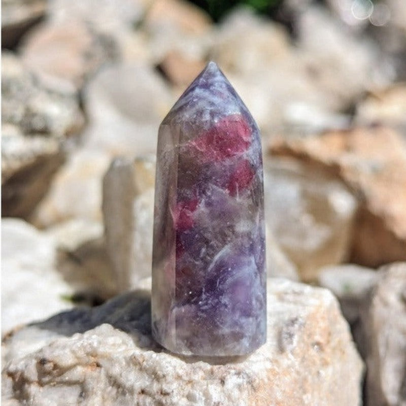 Lepidolite In Tourmaline Tower Points || Unicorn Stone-Nature's Treasures