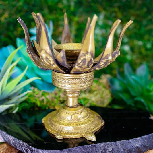 Lord Ganesh Flowering Lotus Candle Holder