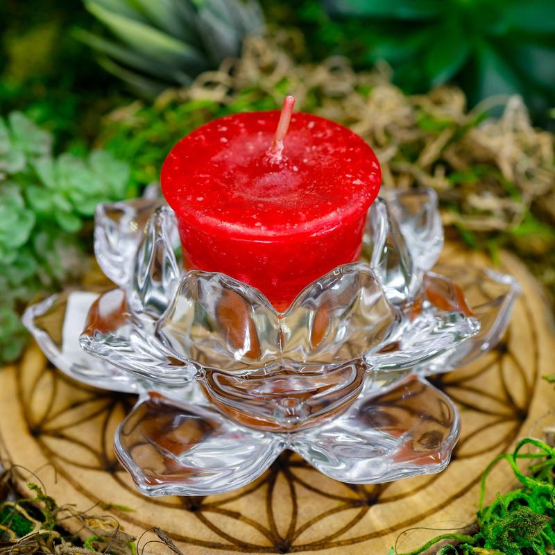 Lotus Design Glass Tea-Light Candle Holder-Nature's Treasures