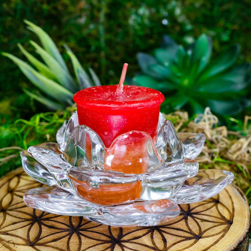 Lotus Design Glass Tea-Light Candle Holder-Nature's Treasures