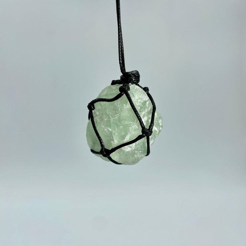 Macrame Rough Green Fluorite Necklace || Mental Clarity-Nature's Treasures