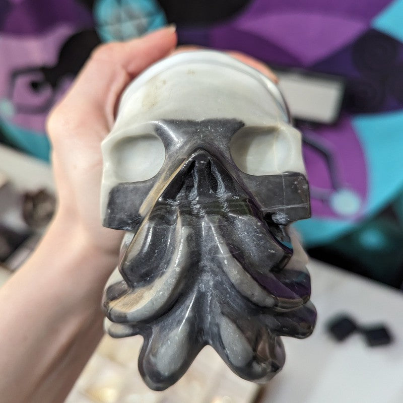 Marble Cthulhu Skull Carving-Nature's Treasures