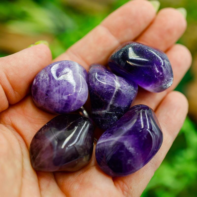 Midnight Amethyst Crystal Tumble || Protection, Clearing, Anxiety || Brazil-Nature's Treasures