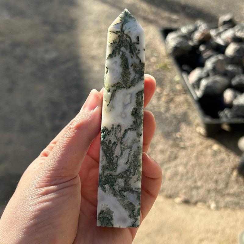 Moss Agate Tower Points-Nature's Treasures
