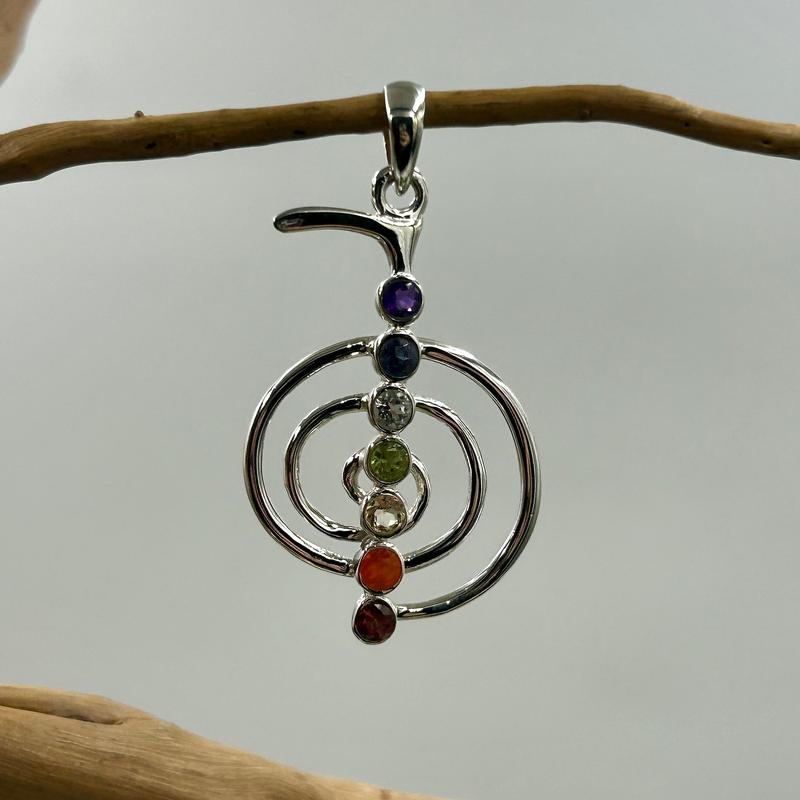 Multi-Faceted Chakra Cho Ku Rei Pendant || .925 Sterling Silver-Nature's Treasures
