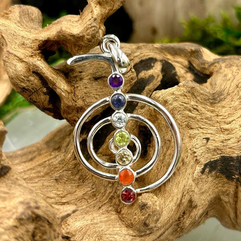 Multi-Faceted Chakra Cho Ku Rei Pendant || .925 Sterling Silver-Nature's Treasures