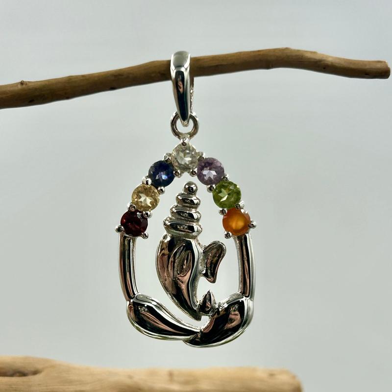 Multi-Faceted Chakra Ganesh Pendants || .925 Sterling Silver-Nature's Treasures