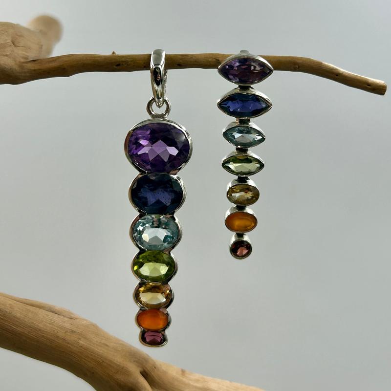 Multi-Faceted Chakra Pendants || .925 Sterling Silver-Nature's Treasures