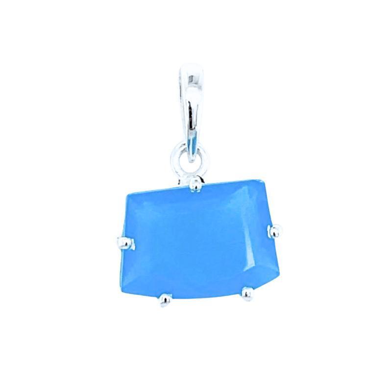 Multi-Faceted Free Form Blue Chalcedony Pendants || .925 Sterling Silver-Nature's Treasures