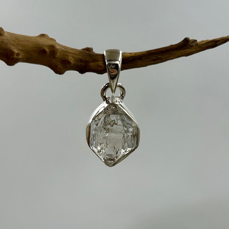 Multi-Faceted Herkimer Diamond Pendants || .925 Sterling Silver-Nature's Treasures