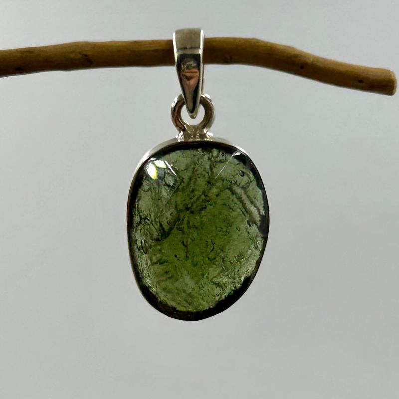 Multi-Faceted Moldavite Prime Pendant || .925 Sterling Silver-Nature's Treasures