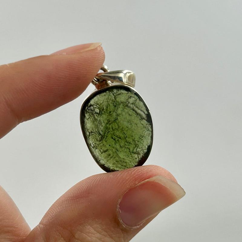 Multi-Faceted Moldavite Prime Pendant || .925 Sterling Silver-Nature's Treasures