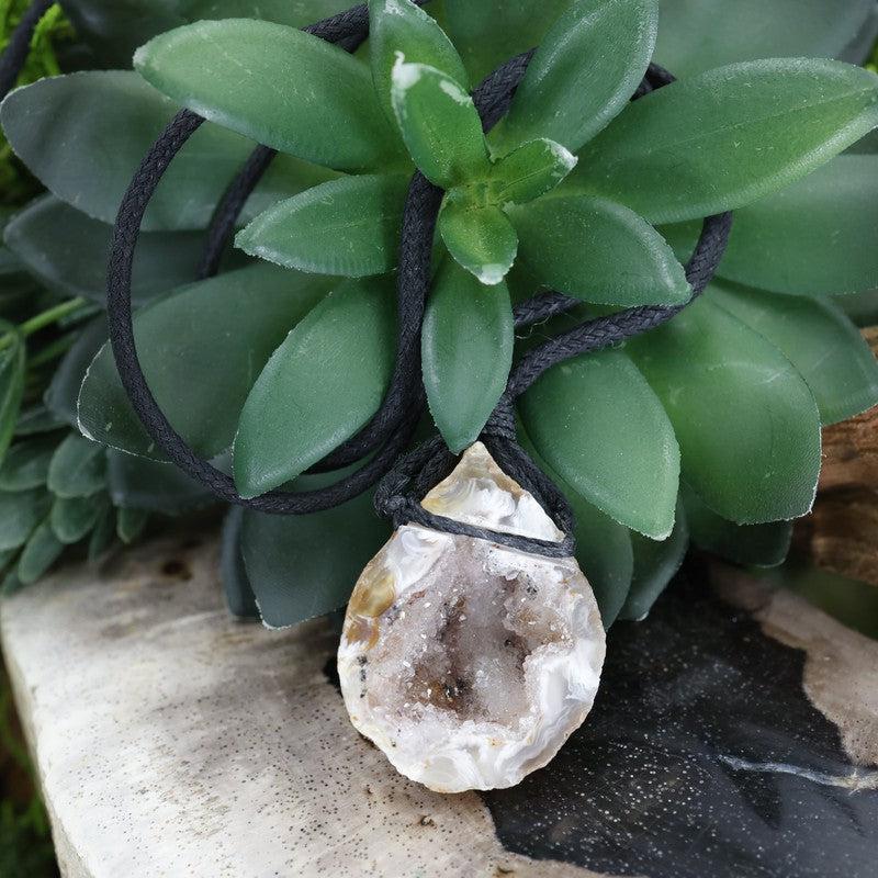 Natural Agate Geode Necklace || 18" Cord-Nature's Treasures