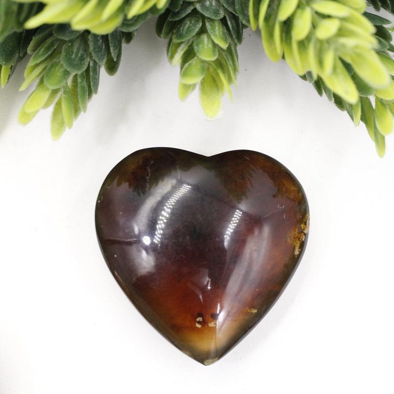 Natural Amber Pocket Heart 40 MM || Protection, Cleansing || Indonesia-Nature's Treasures