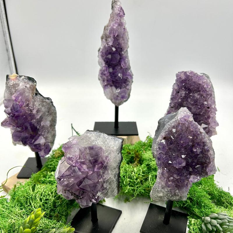 Natural Amethyst Clusters On Pins || Cleansing, Spiritual Guidance || Brazil-Nature's Treasures