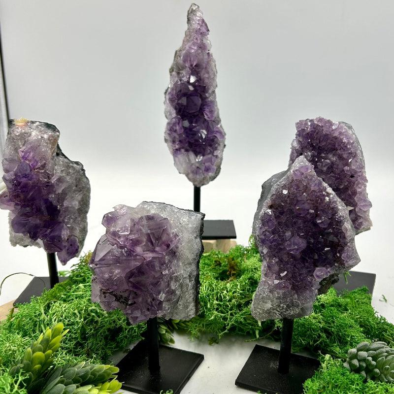 Natural Amethyst Clusters On Pins || Cleansing, Spiritual Guidance || Brazil-Nature's Treasures