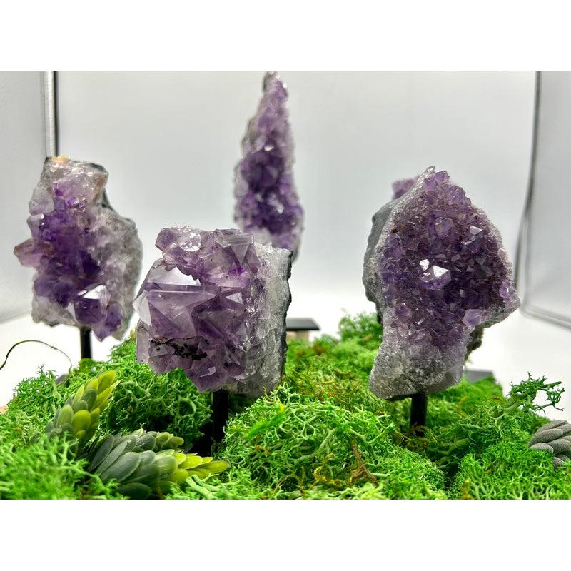 Natural Amethyst Clusters On Pins || Cleansing, Spiritual Guidance || Brazil-Nature's Treasures