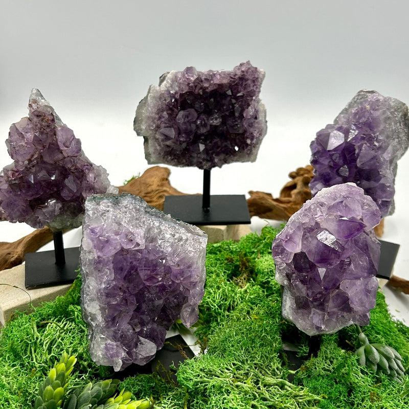 Natural Amethyst Clusters On Pins || Cleansing, Spiritual Guidance || Brazil-Nature's Treasures