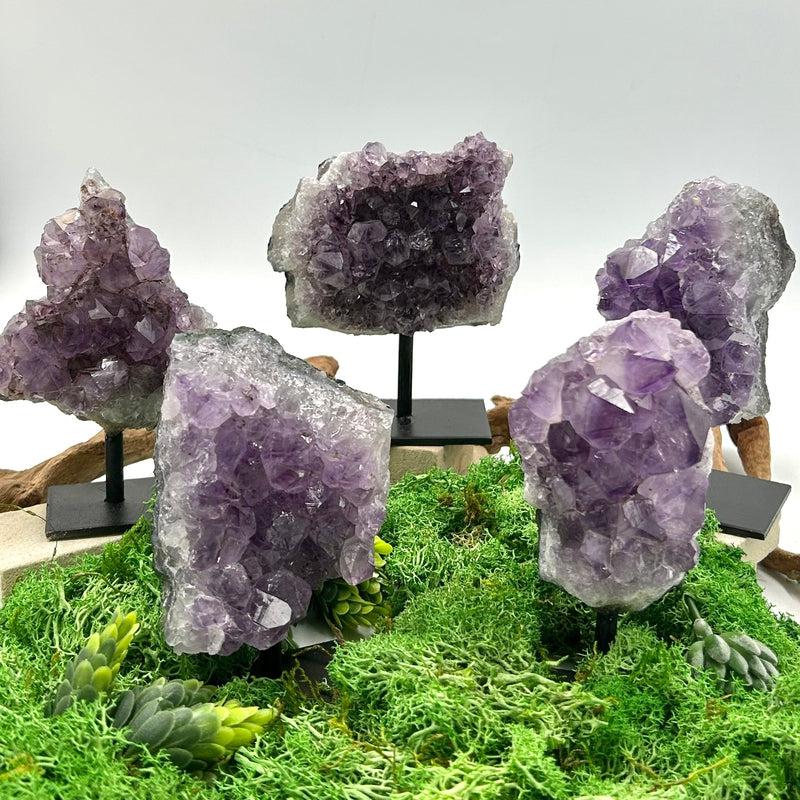Natural Amethyst Clusters On Pins || Cleansing, Spiritual Guidance || Brazil-Nature's Treasures