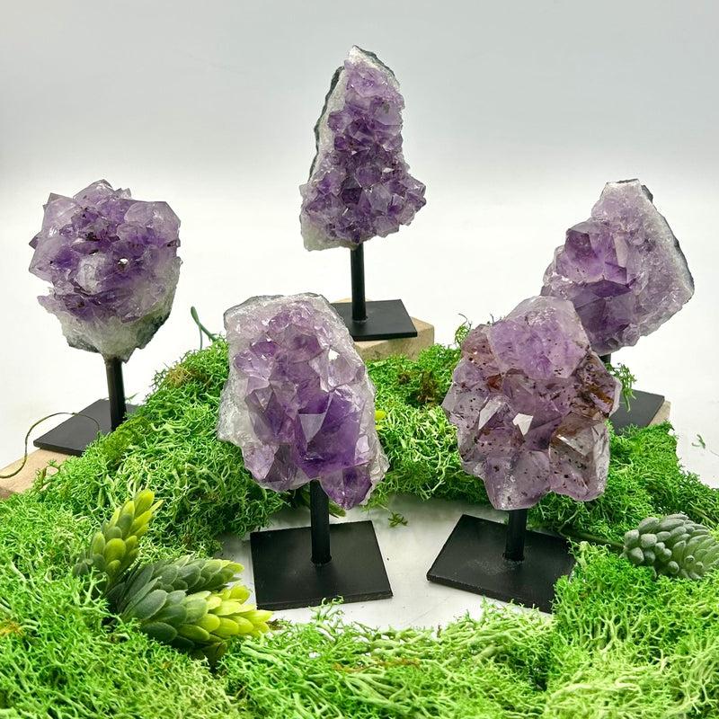 Natural Amethyst Clusters On Pins || Cleansing, Spiritual Guidance || Brazil-Nature's Treasures