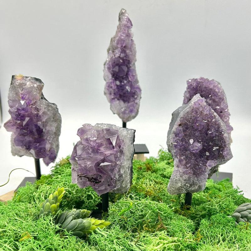 Natural Amethyst Clusters On Pins || Cleansing, Spiritual Guidance || Brazil-Nature's Treasures