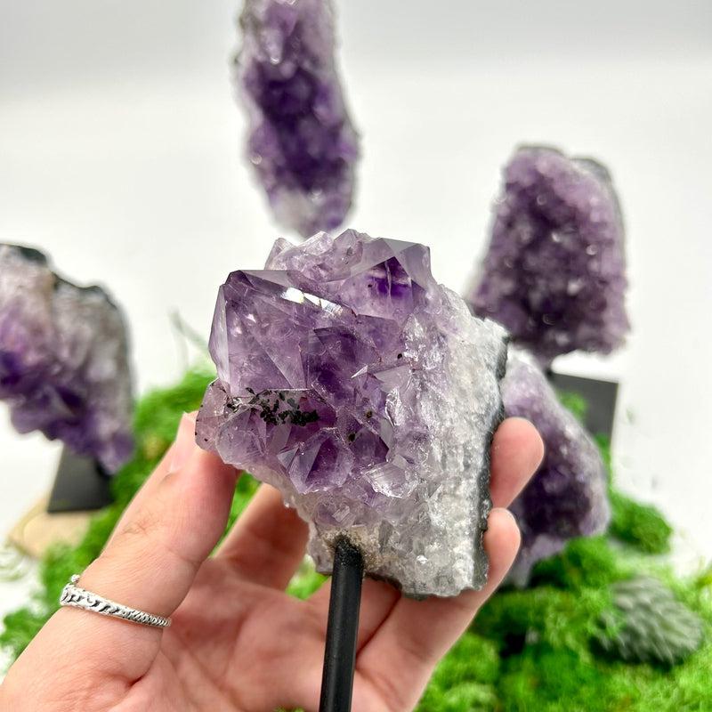 Natural Amethyst Clusters On Pins || Cleansing, Spiritual Guidance || Brazil-Nature's Treasures
