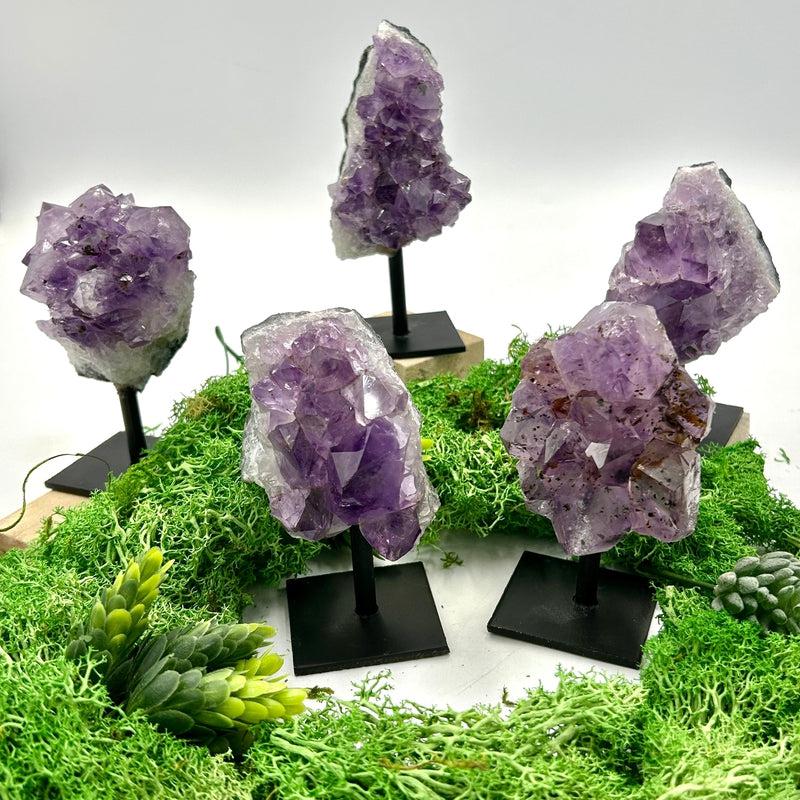 Natural Amethyst Clusters On Pins || Cleansing, Spiritual Guidance || Brazil-Nature's Treasures