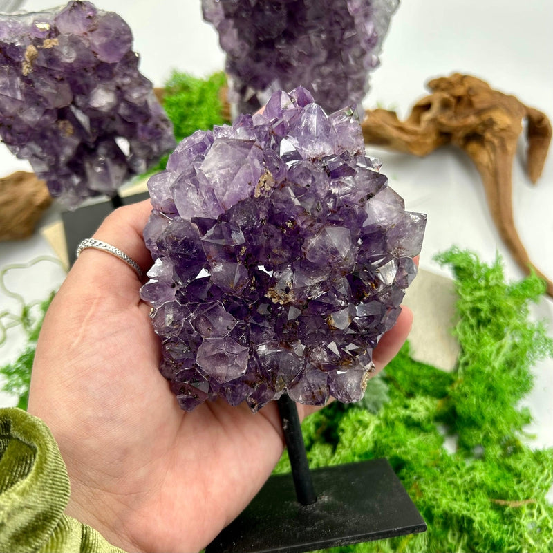 Natural Amethyst Clusters On Pins || Protection, Spiritual Healing || Brazil-Nature's Treasures