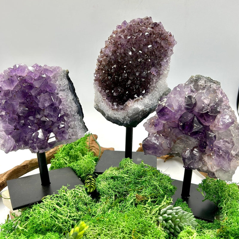 Natural Amethyst Clusters On Pins || Protection, Spiritual Healing || Brazil-Nature's Treasures