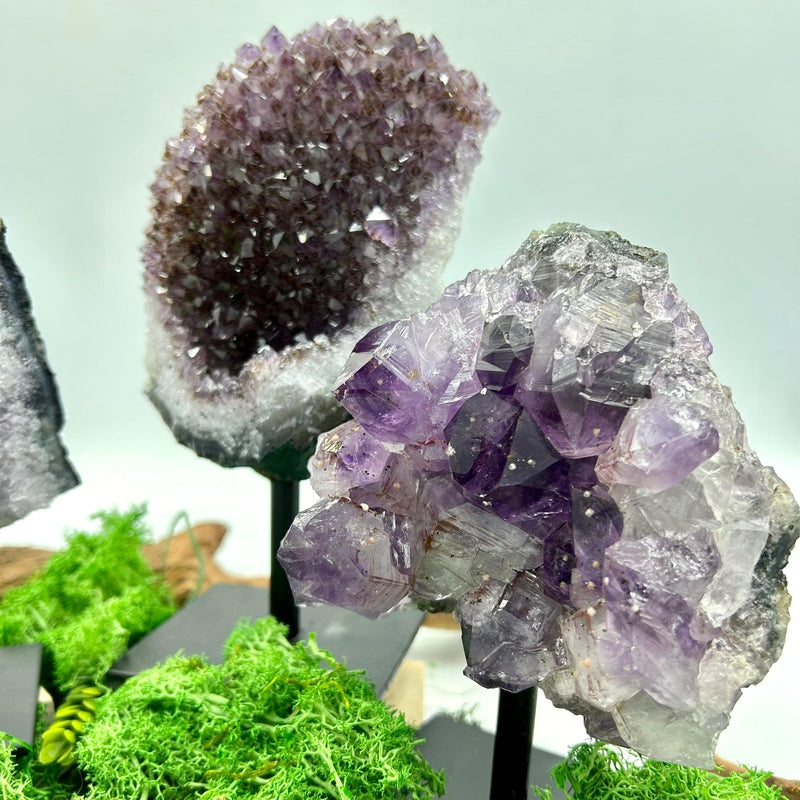 Natural Amethyst Clusters On Pins || Protection, Spiritual Healing || Brazil-Nature's Treasures