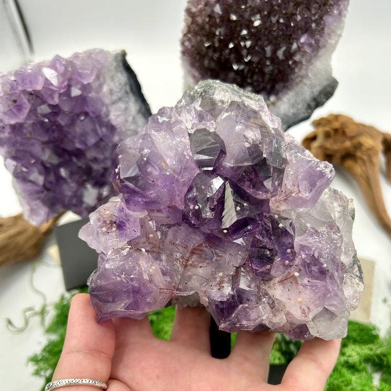 Natural Amethyst Clusters On Pins || Protection, Spiritual Healing || Brazil-Nature's Treasures