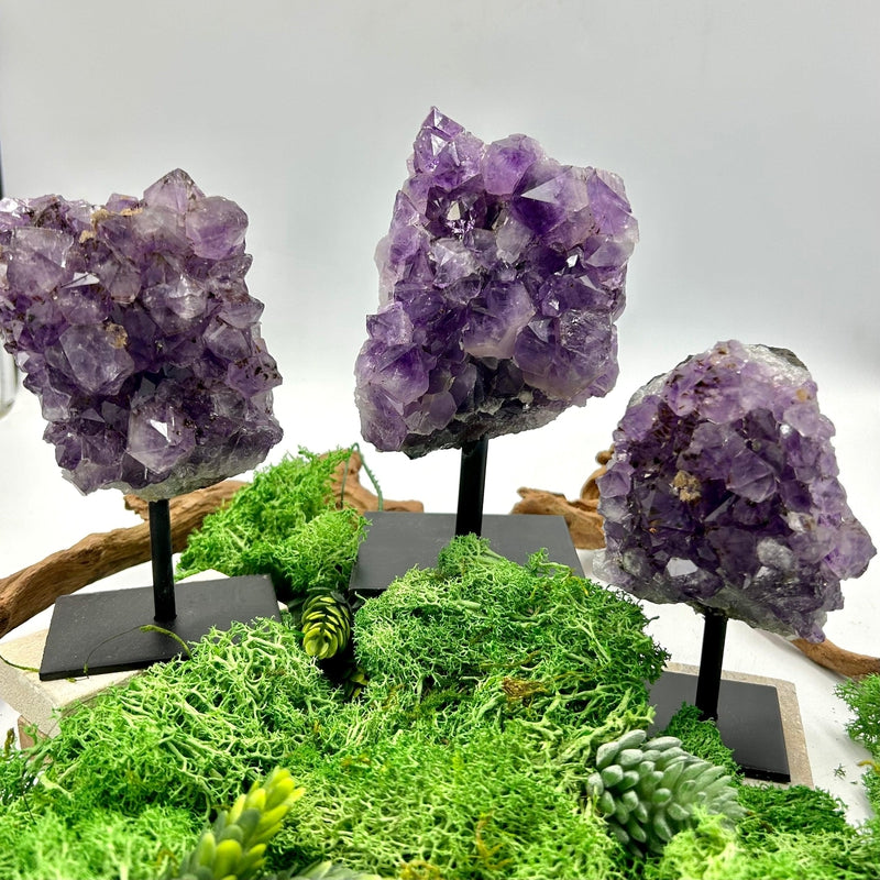 Natural Amethyst Clusters On Pins || Protection, Spiritual Healing || Brazil-Nature's Treasures
