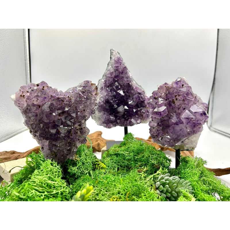 Natural Amethyst Clusters On Pins || Protection, Spiritual Healing || Brazil-Nature's Treasures