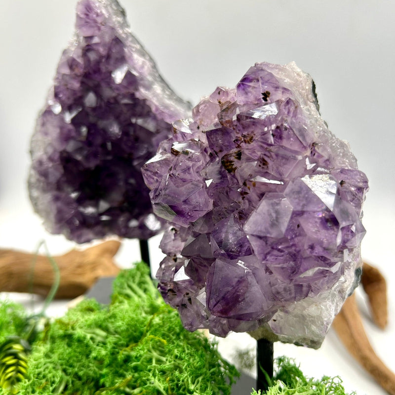 Natural Amethyst Clusters On Pins || Protection, Spiritual Healing || Brazil-Nature's Treasures