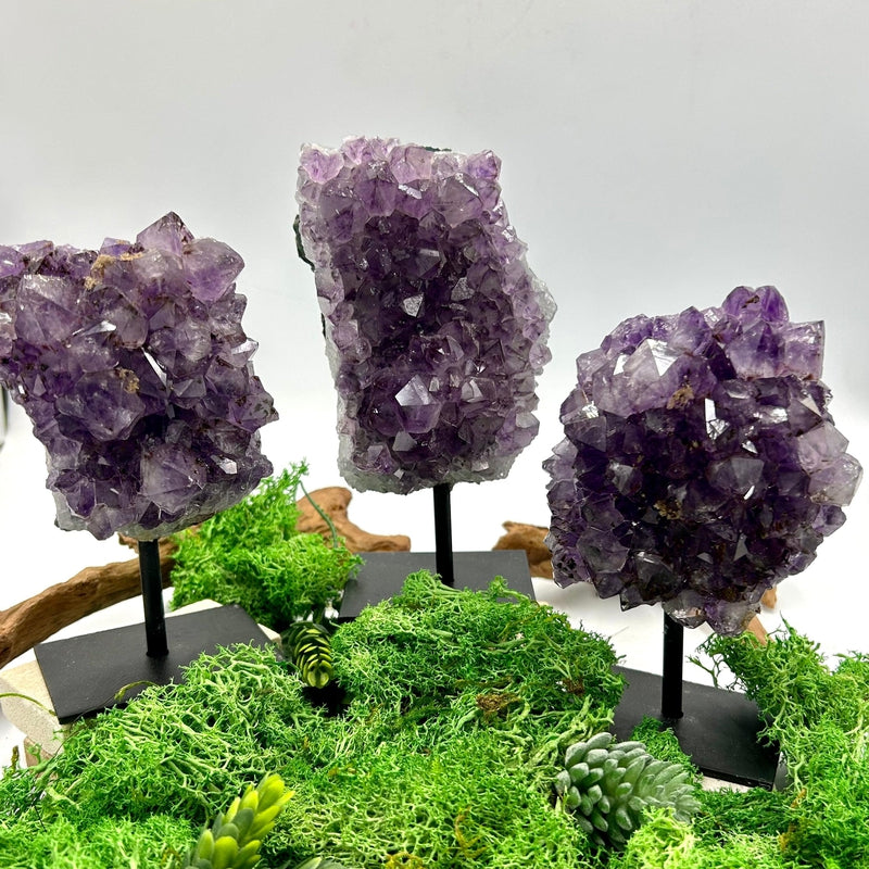 Natural Amethyst Clusters On Pins || Protection, Spiritual Healing || Brazil-Nature's Treasures